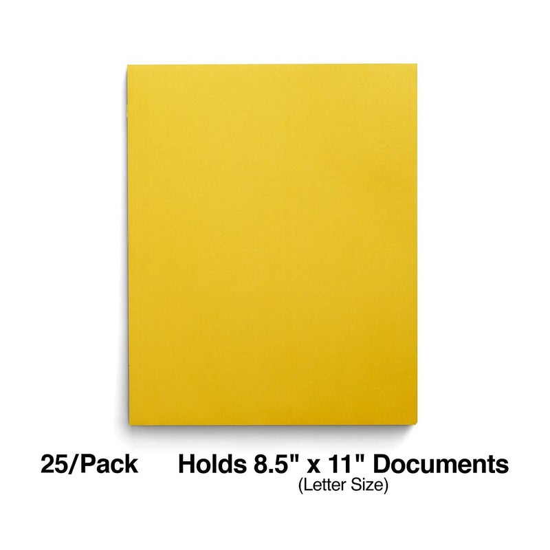 Staples 578554 School Grade 2 Pocket Folder with Fasteners Yellow 25/Box - Image 2